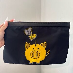 Dolce & Gabbana Black Leather Detail Clutch